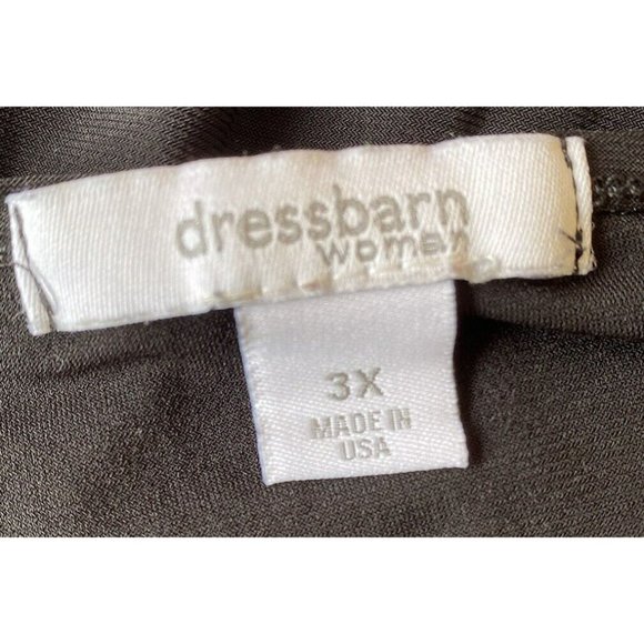 COPY - Dress Barn Top Short Sleeve Black Layered Plus Size 3X Scoop Neck Slinky - Picture 6 of 9